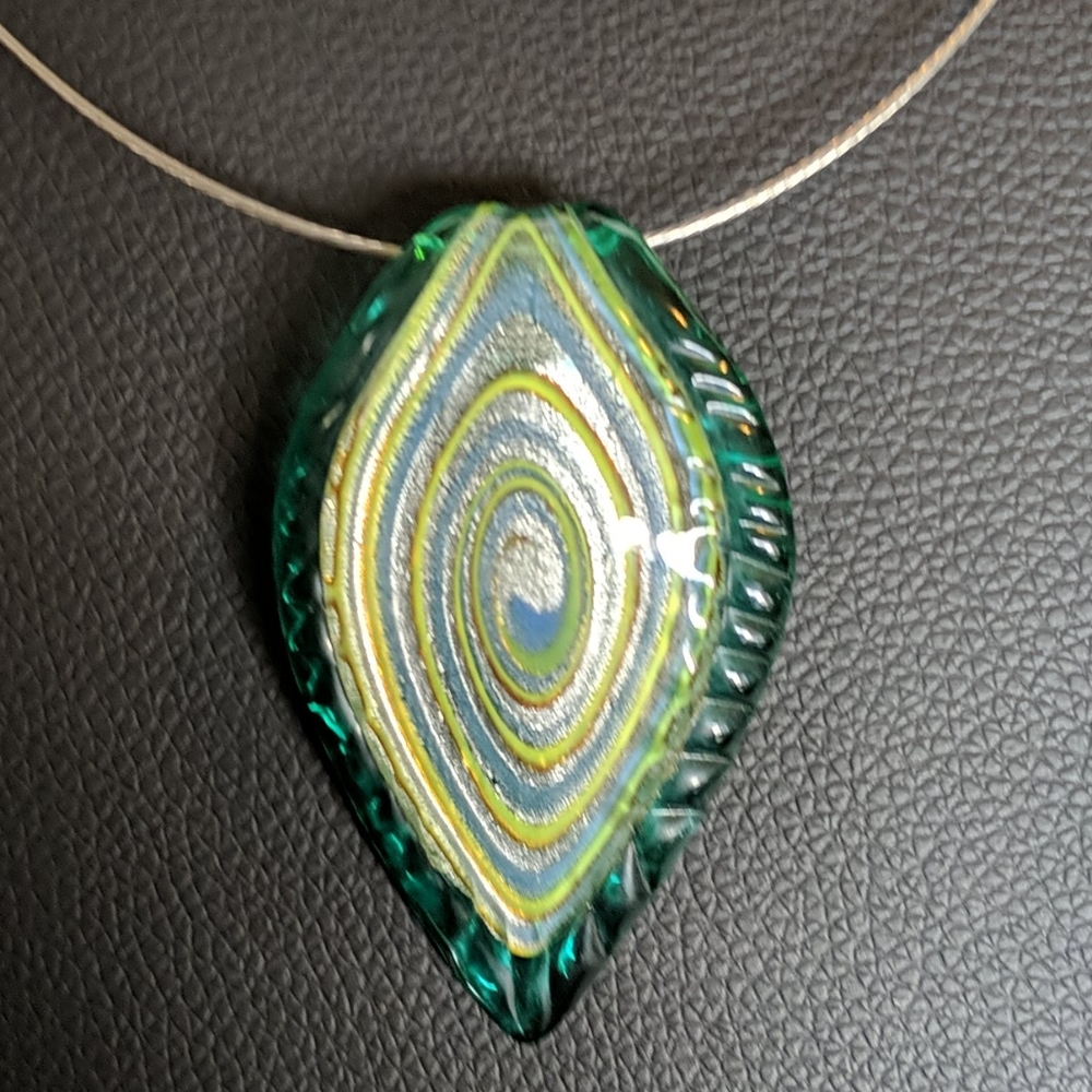 Glass pendants multicolored w/ 18 in mag. Necklace